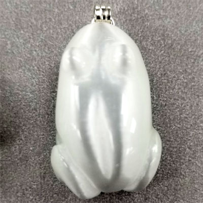FIBER OPTICAL FROG 15X25MM WHITE COLOR PENDANT (2PCS)